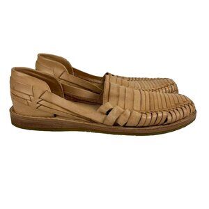 Palapa Sandals 7 Womens Tan Classic Huaraches Leather Closed Toe Flats Strappy